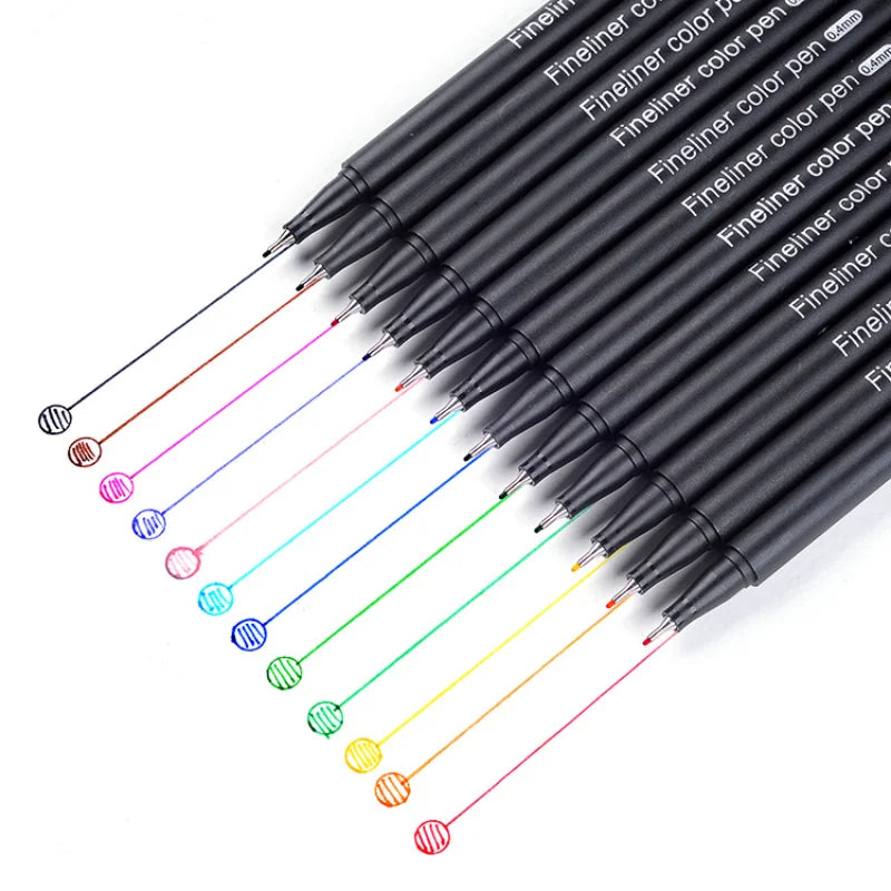 12/24/36 Color Hook Line Pen Drawing Pen Student Color 0.4mm Gel Pen Set