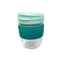 12oz Borosilicate Glass Coffee Mug Lid Straw Portable 2-Way Drinking Water Bottle Wide Mouth Smoothie Cup Reusable Dishwasher