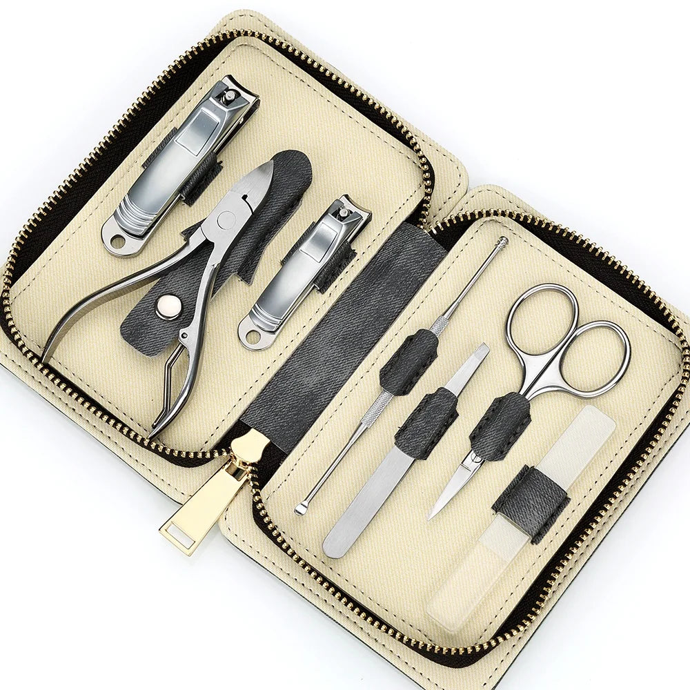 High Quality Multi-function Durable Travel Grooming Kit 7pcs Men Women Stainless Steel Nail Clippers Set