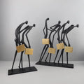 Vintage Light Luxury Abstract Metal Figure Sculpture Ornament Home Living Room Study Decorations