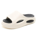 OEM Custom Summer Sports Logo Slides Men's White Black EVA Material Sports Slippers with Soft Thick Soles Beach Platform Design