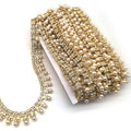 Wholesale Price Rhinestone Fringe Lace Trim Beaded Fringe Rhinestone Pearl Ribbon Tassel Chain Trimmings