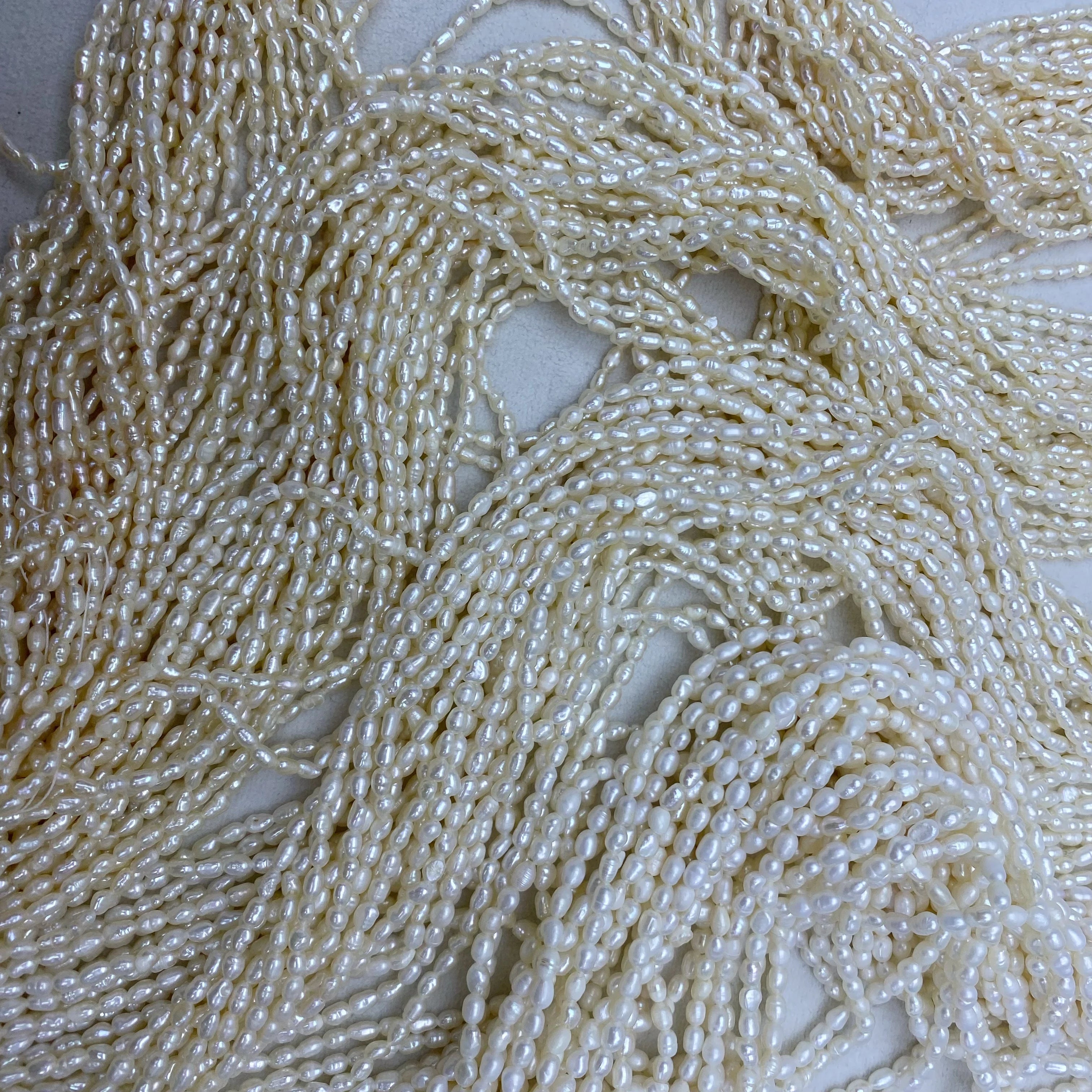 Natural Freshwater Cultured Pearls Beads Rice Shape  100% Natural Drop Pearls for Jewelry Making DIY Pearl Strand 13 Inches