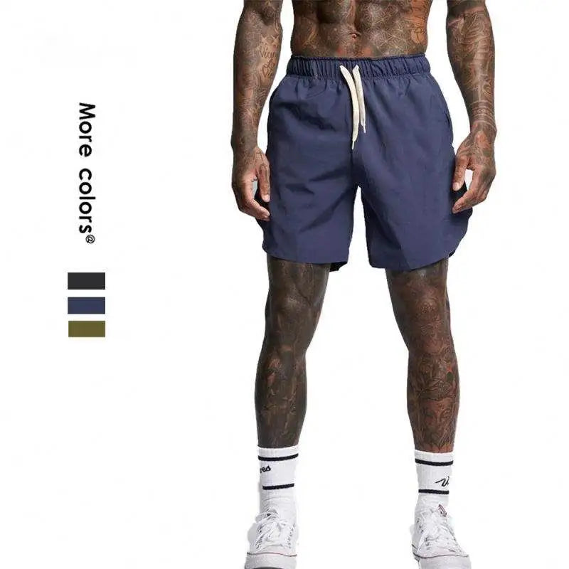 Custom Label Zipper Pocket Summer Shorts Men Drawstring Elastic Waist Man Sports Basketball Shorts