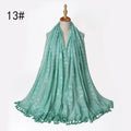 Best Selling Comfortable Chiffon Hijab With Lace Embroidery Cotton Hijab Scarf Premium Hijab