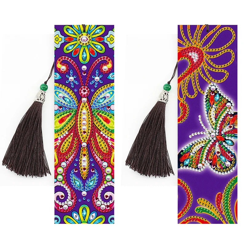 Spot Wholesale Diamond Painting Bookmark 5d Butterfly DIY Tassel Diamond Crystal Bookmarks Gifts