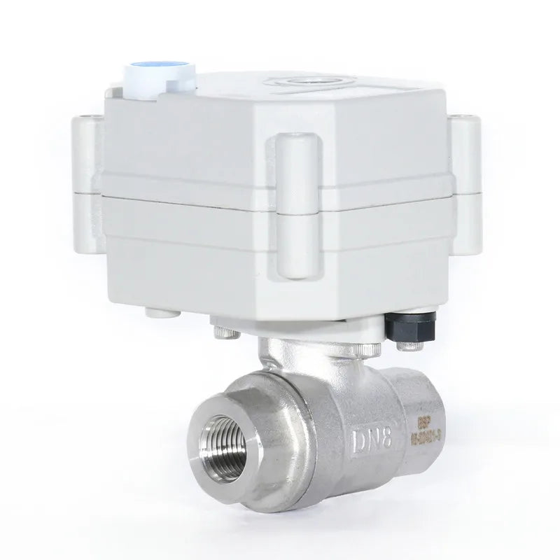 1/4'' BSP/NPT Stainless Steel Motor Actuated Ball Valve 9-24VAC/DC or 110-230VAC NO/NC Failsafe 10 Bar