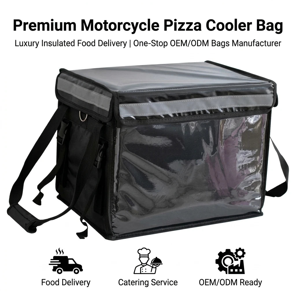 Wholesale Motorcycle Pizza Takeaway Cooler Insulated Food Delivery Bag Insulated Food Pizza Bag 62L Delivery Backpack