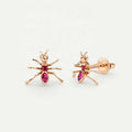 LOZRUNVE 925 Sterling Silver Elegant Animal Crystal CZ Ant Stud Earring Fashion Jewelry