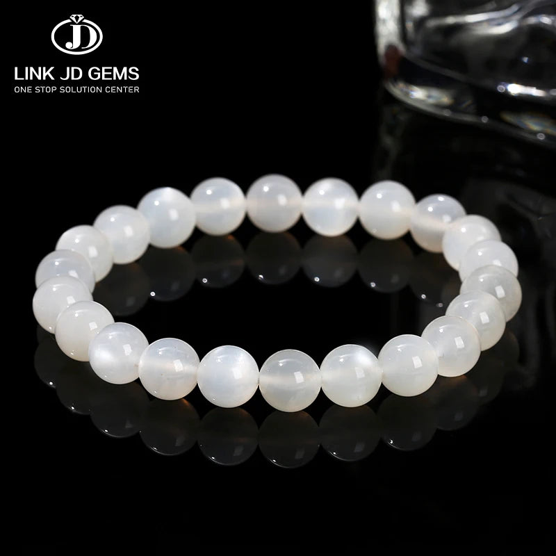 JD GEMS Unisex Handmade Stretch Natural Stone Beaded Strand Bracelets 6mm 8mm 10mm High Quality Classic Anniversary
