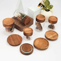 Free Sample Acacia Wood Lid for Food Storage Silicone Seal Kitchen Jar for Coffee Beans Tea Powder Empty Bottle Jam Dry Goods