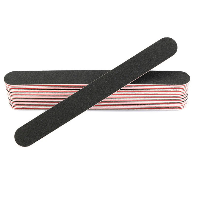 Felice Private Label 7 Inches Emery Boards Foot Nail Buff Double Sided Sand Paper Black Nail Files 100/180 Custom Printed
