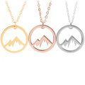 Mustard Seed Mountain Necklace 18K Gold Plated Jewelry Mountain Pendant Round Necklace Hilles Jewelry