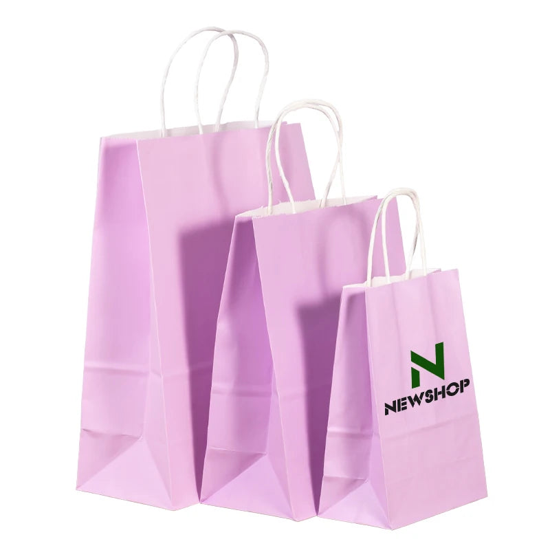 Custom Designed Eco-Friendly Kraft Fancy Shopping Paper Bag Patch Handle OEM Craft Item for Industrial Food Packaging Custom