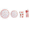 New Design 9 Inch Paper Plates Custom  Party Cups Tray Fruit Theme Party Paper Tableware Kit Strawberry
