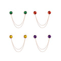 Men's Fashion Jewelry Crystal Brooch Lapel Pins Green Yellow Rhinestone Accessory for Wedding Suit Chain Collar Pin for Wedding