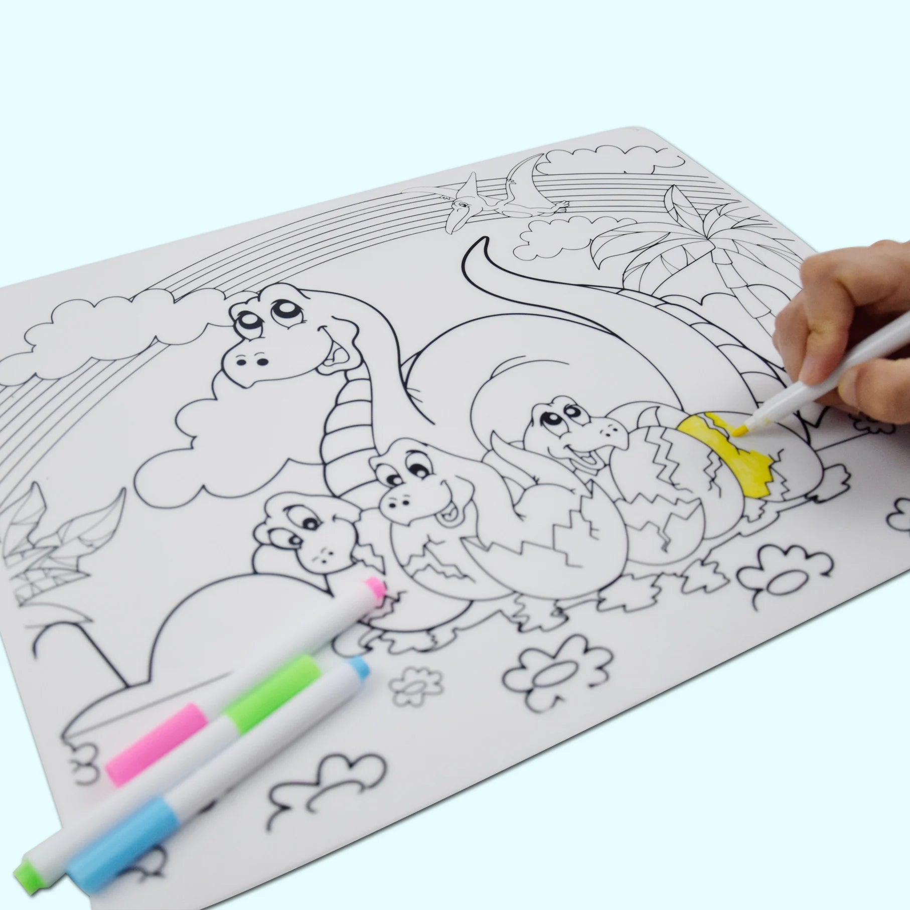 Custom Silicone Coloring Mat Reusable Drawing Tool Learning Toy for Baby Recreations Wholesale OEM/ODM Customizable