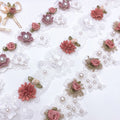 JFL099 Water Soluble Polyester Silk Heavy Handmade Sticky Flower Pearl Lace Girls Dress Skirt Set Curtain DIY Lace Accessories