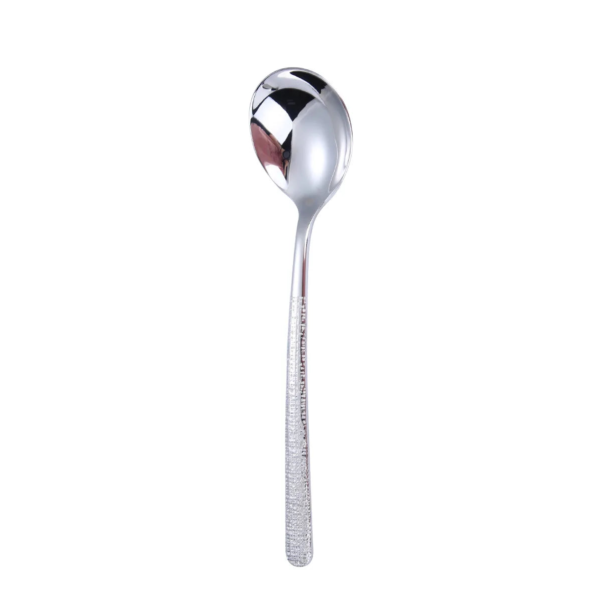 304 Vintage Creative Embossed Hammer Handle Stainless Steel Round Spoon