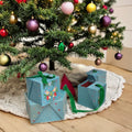 Merry Christmas 2-piece  Double Open Surprise Box Ribbon Square Christmas Gift Box Christmas Pattern Beautiful
