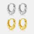 FUAMAY Dainty 925 Sterling Silver Hoop Earrings 18K Gold Plated Plain Twisted Chunky Earrings