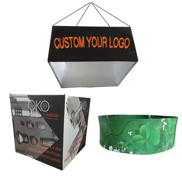 Customized Trade Show Exhibition Ceiling Hanging Banner Flutter Tension Fabric up Banner Hanging Sign for Promotion Exhibition