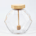 750ml Honey Glass Jar with Metal or Bamboo Wooden Lid for Sale