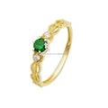 Simple Design AU585 14K Gold Rings Women Gemstone Finger Rings Gift Pure Gold Jewelry Wholesale