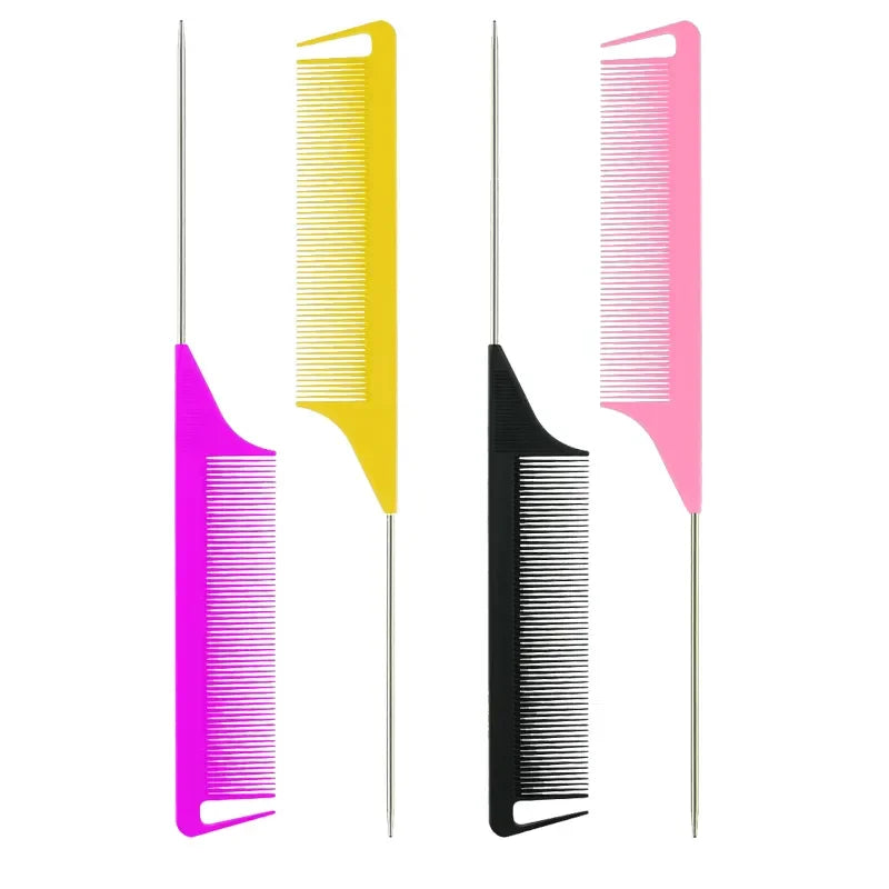 Wholesale Dye Hair Tipping Point Tail Comb Barber Accessories Professional Colourful Hair Zonal Comb Tool for Barbershop