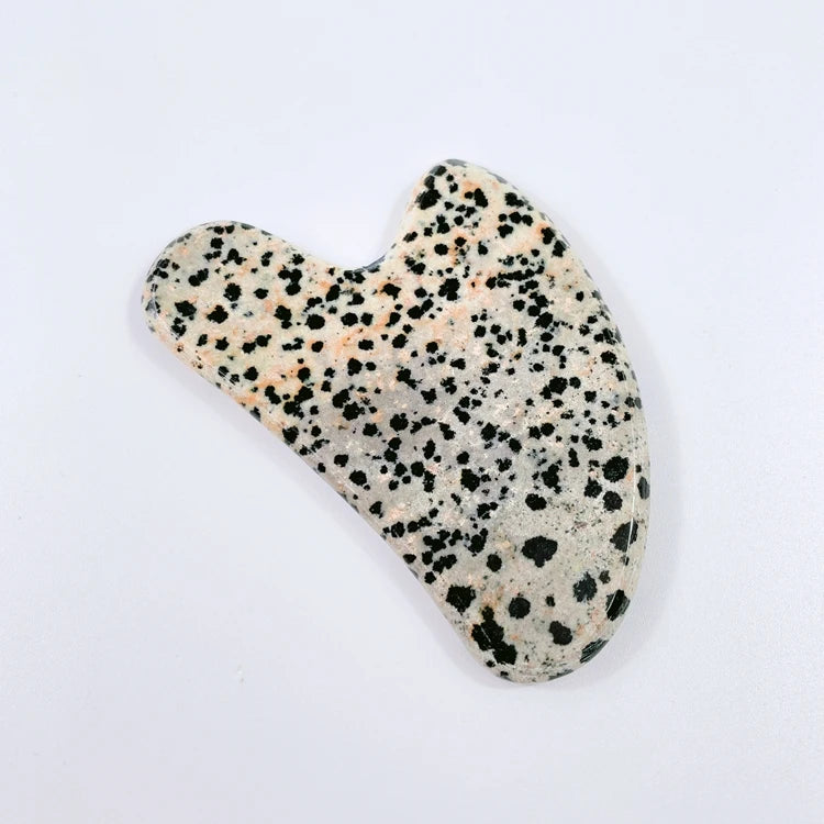 Huiying Heart Gua Sha Stone Board Dalmatian Jasper Guasha Scraping Massage Tool