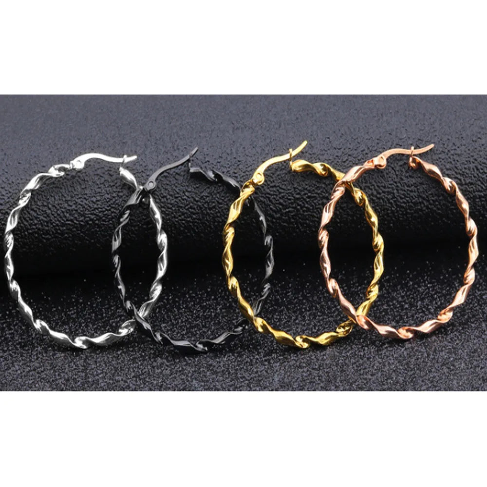 Stainless Steel Twisted Chain Hoop 3mm Thick Dangle Drop Earring Women Earrings Accessories for DIY Designer Handmade Makers