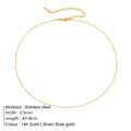 Fashion Beach Style 316L Stainless Steel IP Plating 14K Gold Plated 0.9mm 50cm Round Snake Chain Necklace