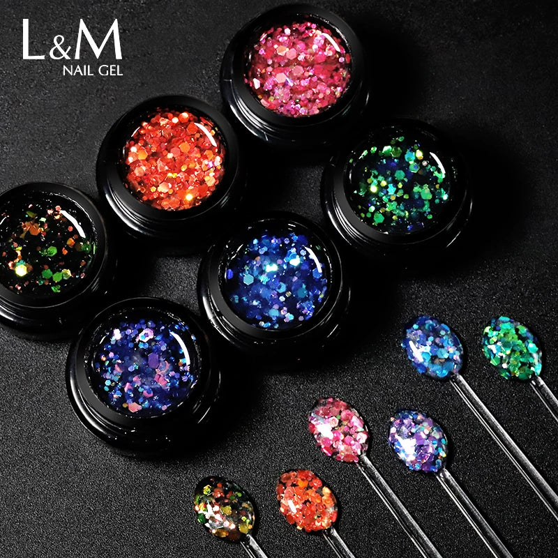 Big Glitter Uv Led Nails Supplies Private Label Gel Nail Polish Platinum Acrylic Non Toxic Diamond Salon Gel Polish