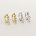New Wholesale Fashion Jewelry 925 Sterling Silver Water Drop Shape Zircon Gold Plated Hoop Earrings Jewelry for Women