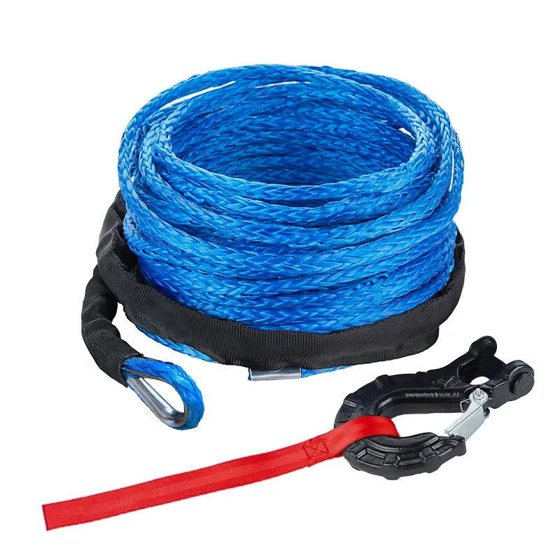 High Tensile 12mm UHMWPE Spectra Braided 12 Strand Winch Rope for Cars & Trailers Emergency Fiber Tool Component Towing Rope