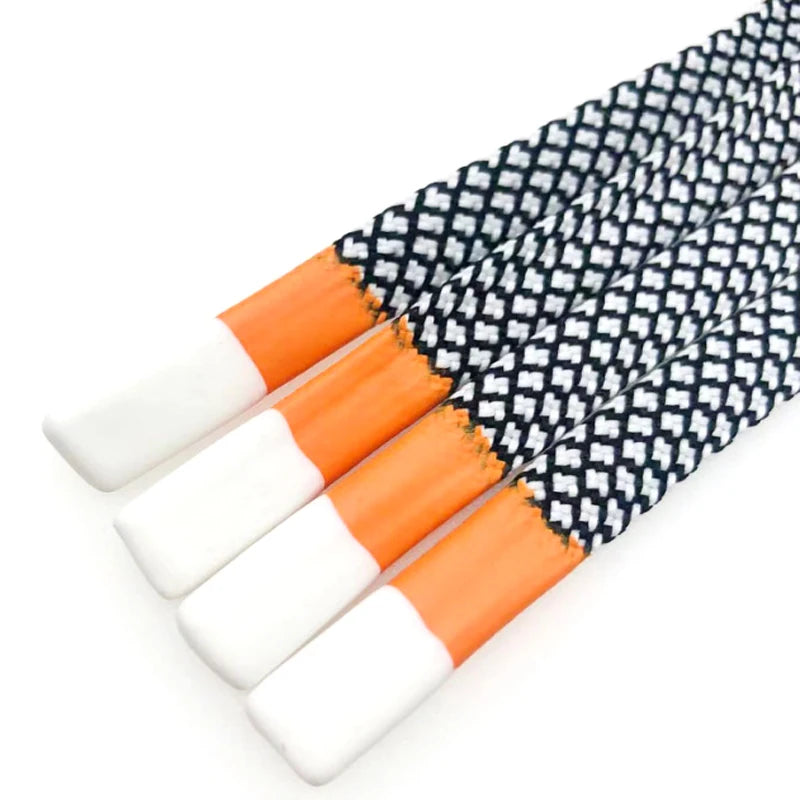 Custom Logo Brand 1cm Black Polyester Drawstring Hoodie Garment Cords for Shoes Bags Home Textiles with Coated Finishing