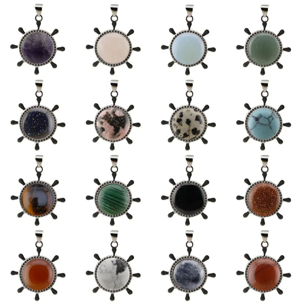 Fashion Simple and Elegant Style Wedding Jewelry Gift Natural Stone Pendant Ship Rudder Pendant for Women Necklace