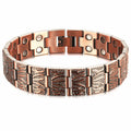 Red Copper Tree Pattern Double-row Magnet Bracelet  Pure Copper  Magnetic Cuff Bangles  Accessory