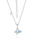 QX Luxury Fine Jewelry Custom OEM 925 Sterling Silver Women Original Exaggerated Butterfly Woman Blue Zircon Pendent Necklaces