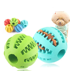 Rubber Dog Treat Ball Food Dispensing Toy for Teething Interactive Chew Toys Rolling Ball Bollocks Dog Toys Luxury