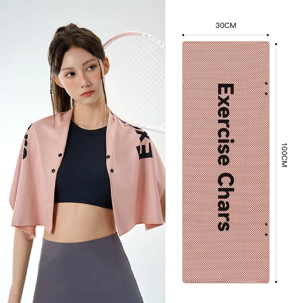Portable Super Absorbent Quick Dry Microfiber Printed Pink Cold Cooling Towel with Custom Logo for Gym Sport
