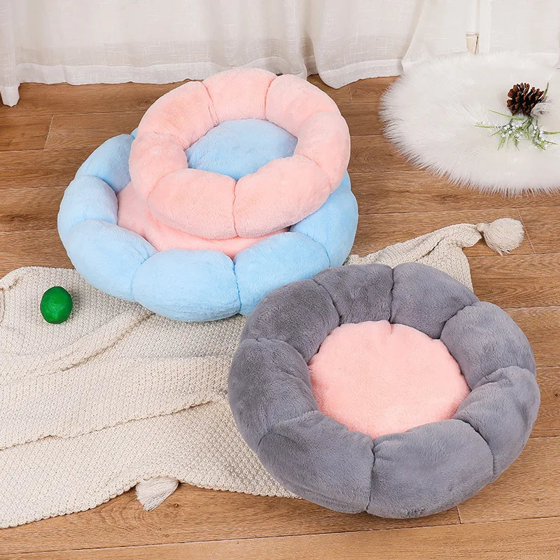 Soft Plush Flower Shape Cozy Craft Pet Animal Cat Dog Bed Mat