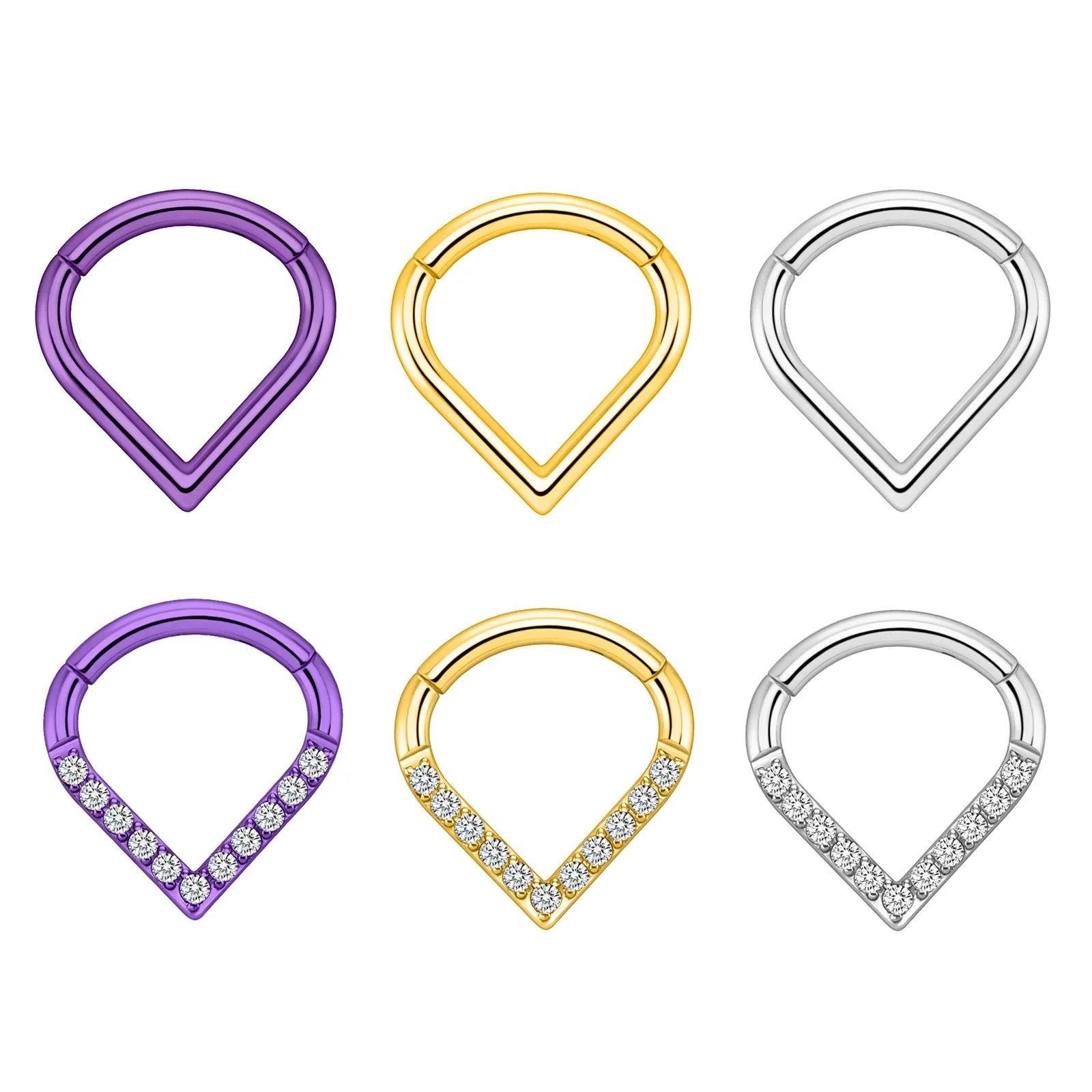 Evorte Titanium Teardrop Silver Plated Nose Rings & Studs Nostril Piercing Barbell Ear Cartilage Tragus Helix Lip Body Jewelry
