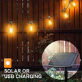 JAIYI Series Decorations Outdoor Christmas Waterproof Patio Solar Led Lights String With S14 Bulb