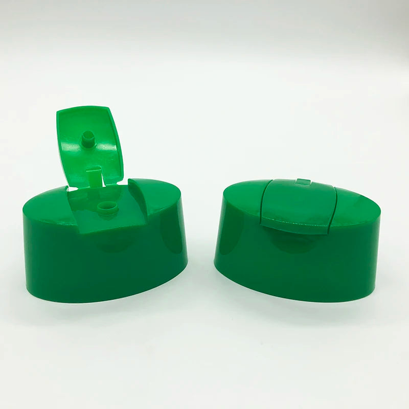 Oval Green Plastic Non-Spill Screw Cap for Personal Care Hair Lotion and Shampoo Bottles