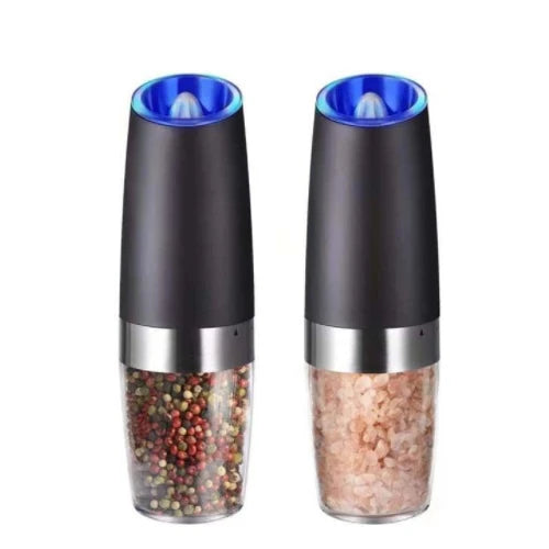 Wholesale Electric ABS Plastic Portable Gravity Salt and Pepper Mill with LED Light Automatic Pepper Grinder