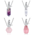 Merryshine Healing Crystal Stone Gemstone Aromatherapy Essential Oil Diffuser Perfume Bottle Scent Oil Pendant Necklace