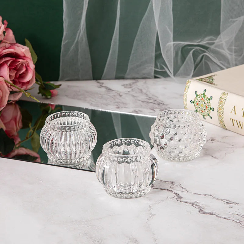Spherical Glass Candle Cup Transparent Glass Ball Cup Aromatherapy Candle Holder Thickened Glass Cup