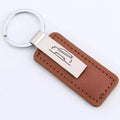 Custom Logo Metal Key Tag Leather Key Ring Keyring Engrave Pu Leather Keychains Car Key Chain With Logo