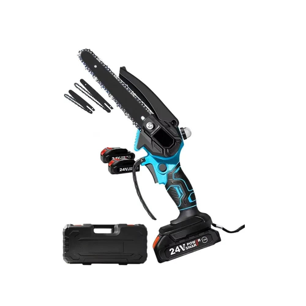 Mini Chainsaw Cordless 6-inch Portable Electric Chainsaws with 2 Batteries Handheld Small Chain Saw Battery Powered